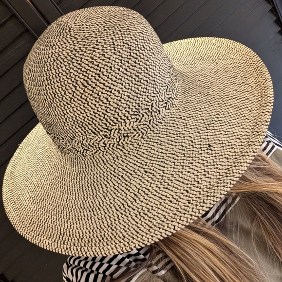 Stylish Black and Tan Wide Brim Hat - Picture 1 of 11